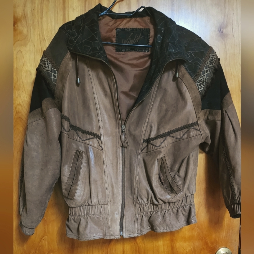 Vintage geniune leather jacket/coat
